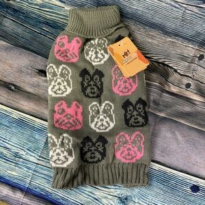 Gray Turtleneck Sweater Dog Pet Knit Sweater Size Small NWT
